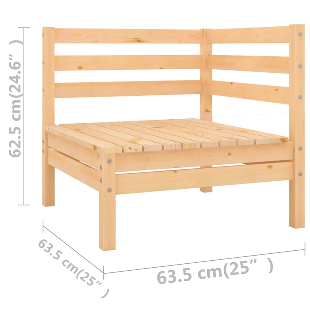 7 Piece Garden Lounge Set Solid Pinewood