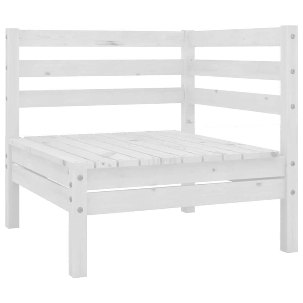 3 Piece Garden Lounge Set White Solid Pinewood