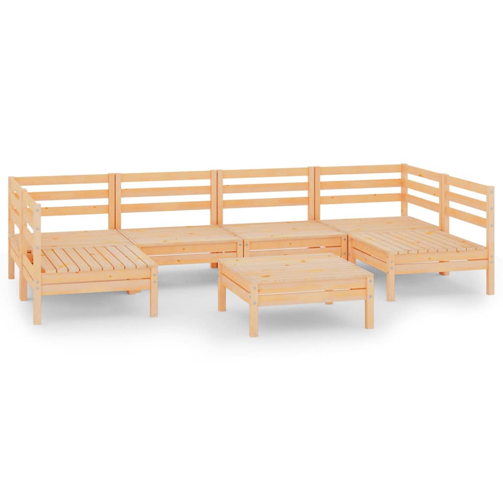 7 Piece Garden Lounge Set Solid Wood Pine