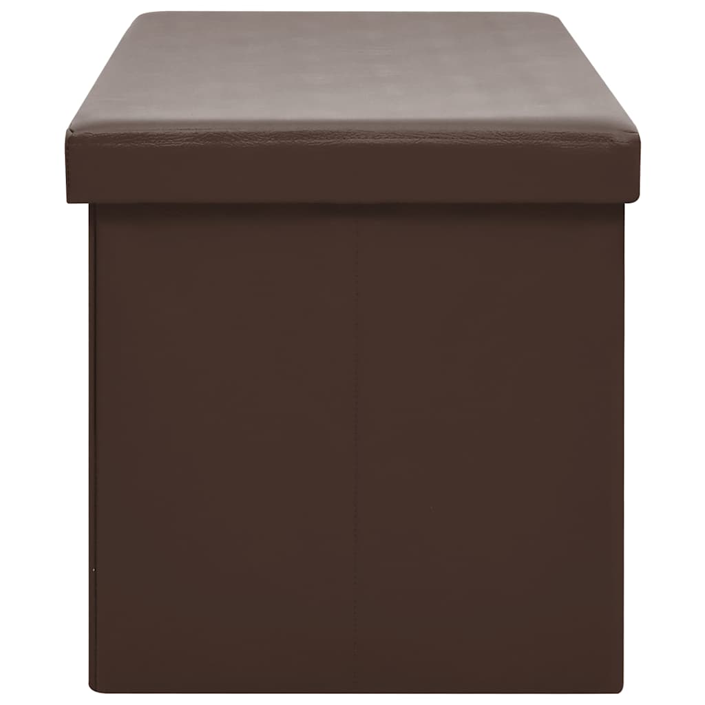 Folding Storage Bench Brown PVC