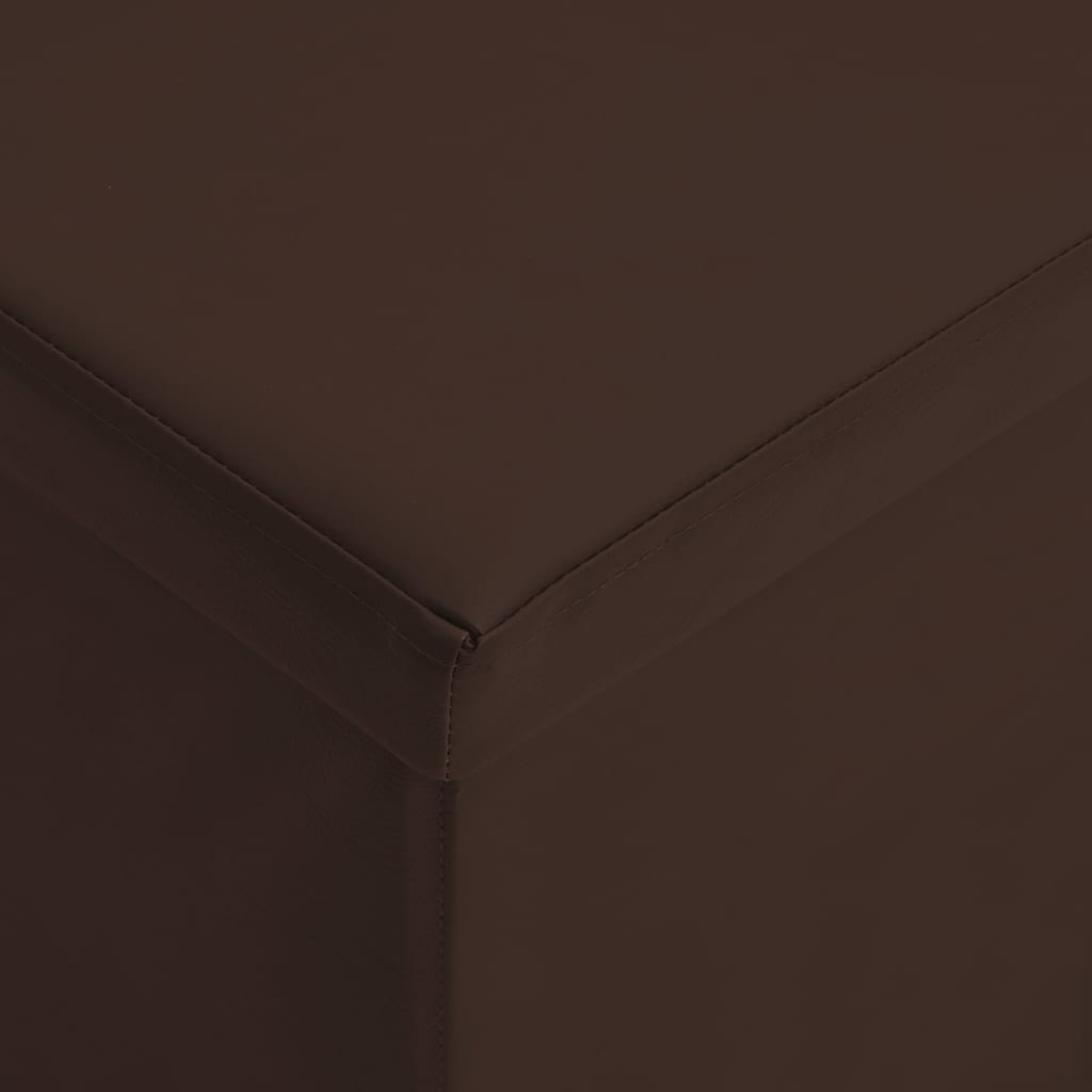 Folding Storage Bench Brown PVC