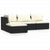 4 Piece Garden Lounge Set with Cushions Black Poly Rattan