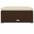 Garden Footrest with Cushion Brown 70x70x30 cm Poly Rattan