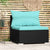 Garden Middle Sofa with Cushions Black Poly Rattan