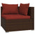 3-Seater Sofa with Cushions Brown Poly Rattan