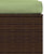 3-Seater Sofa with Cushions Brown Poly Rattan