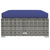 Garden Footrest with Cushion Grey 70x70x30 cm Poly Rattan