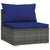 3-Seater Sofa with Cushions Grey Poly Rattan