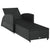 Sun Lounger with Cream White Cushion Poly Rattan Black