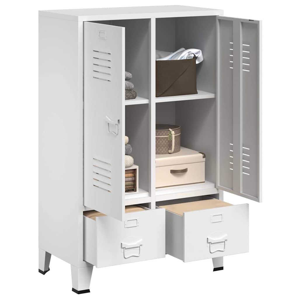 Industrial Wardrobe White 67x35x107 cm Steel