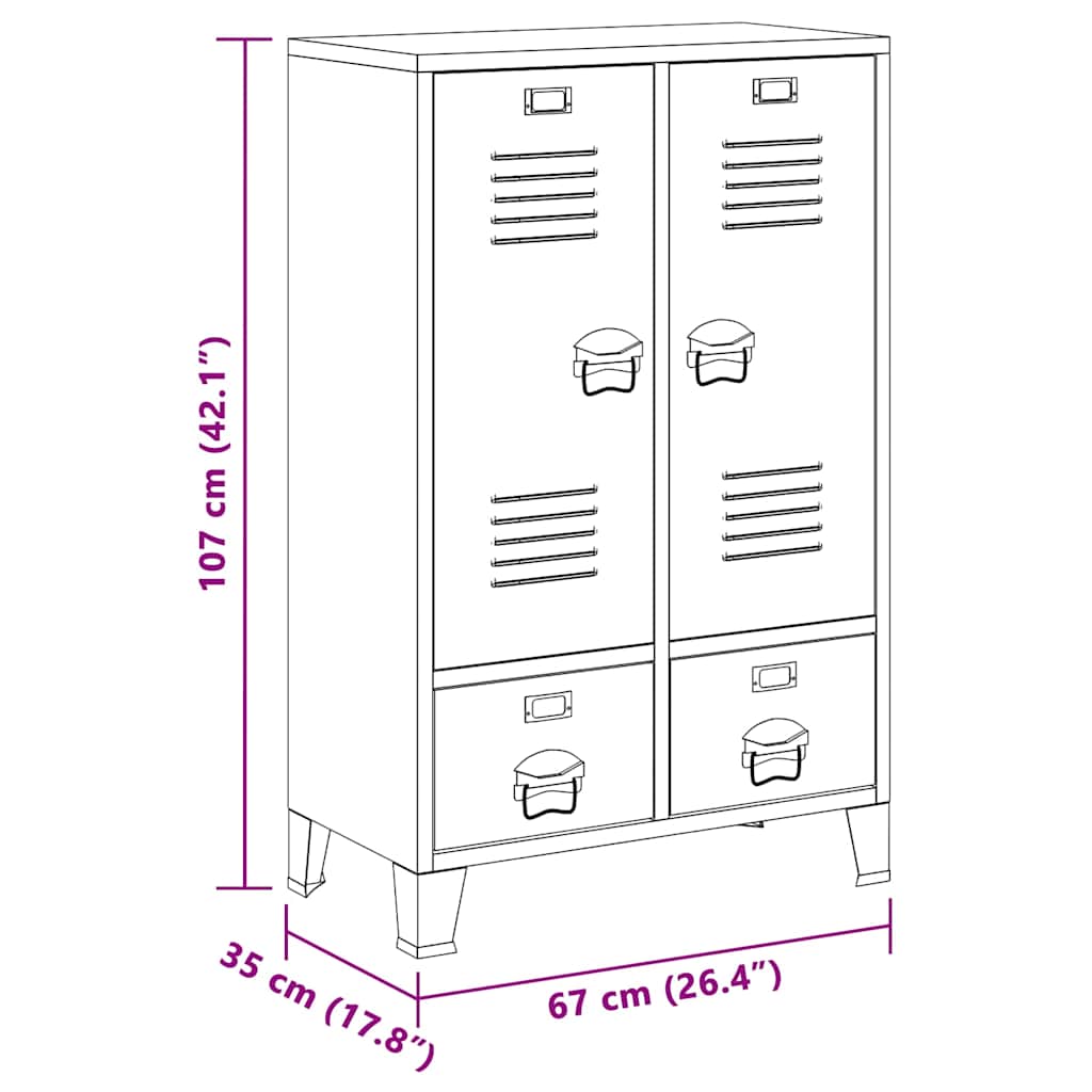 Industrial Wardrobe White 67x35x107 cm Steel