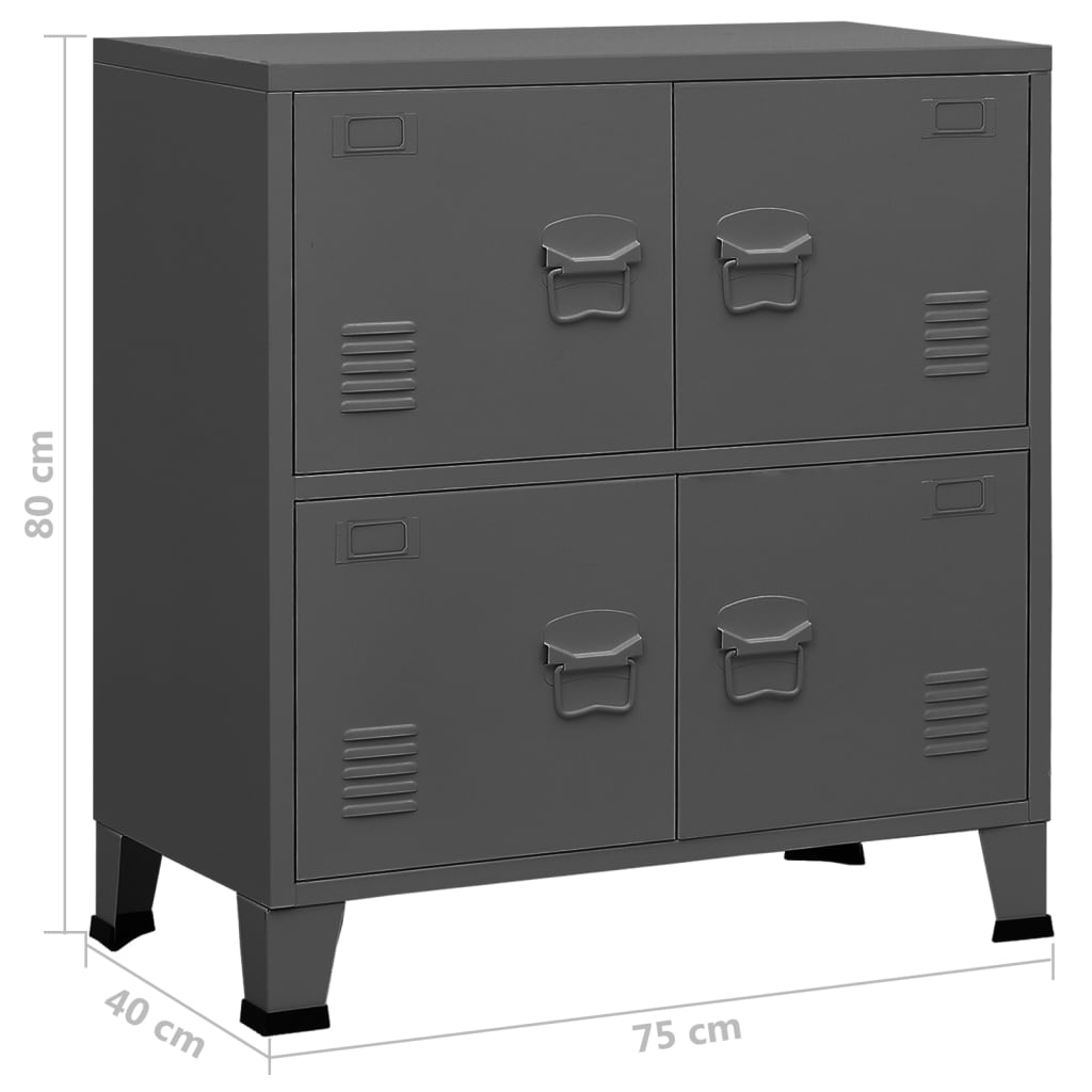 Industrial Storage Chest Anthracite 75x40x80 cm Steel