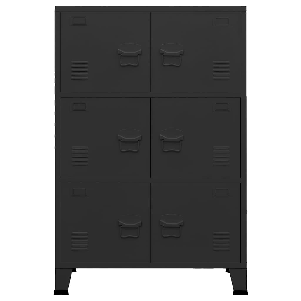Industrial Storage Chest Black 75x40x115 cm Metal