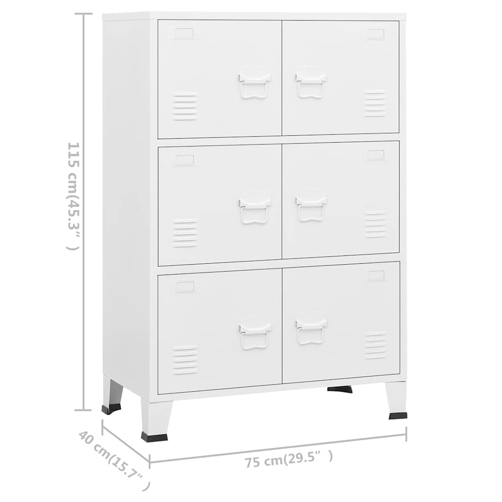 Industrial Storage Chest White 75x40x115 cm Metal