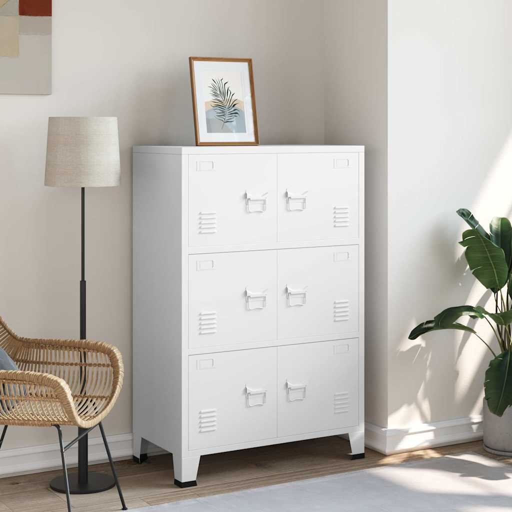 Industrial Storage Chest White 75x40x115 cm Metal
