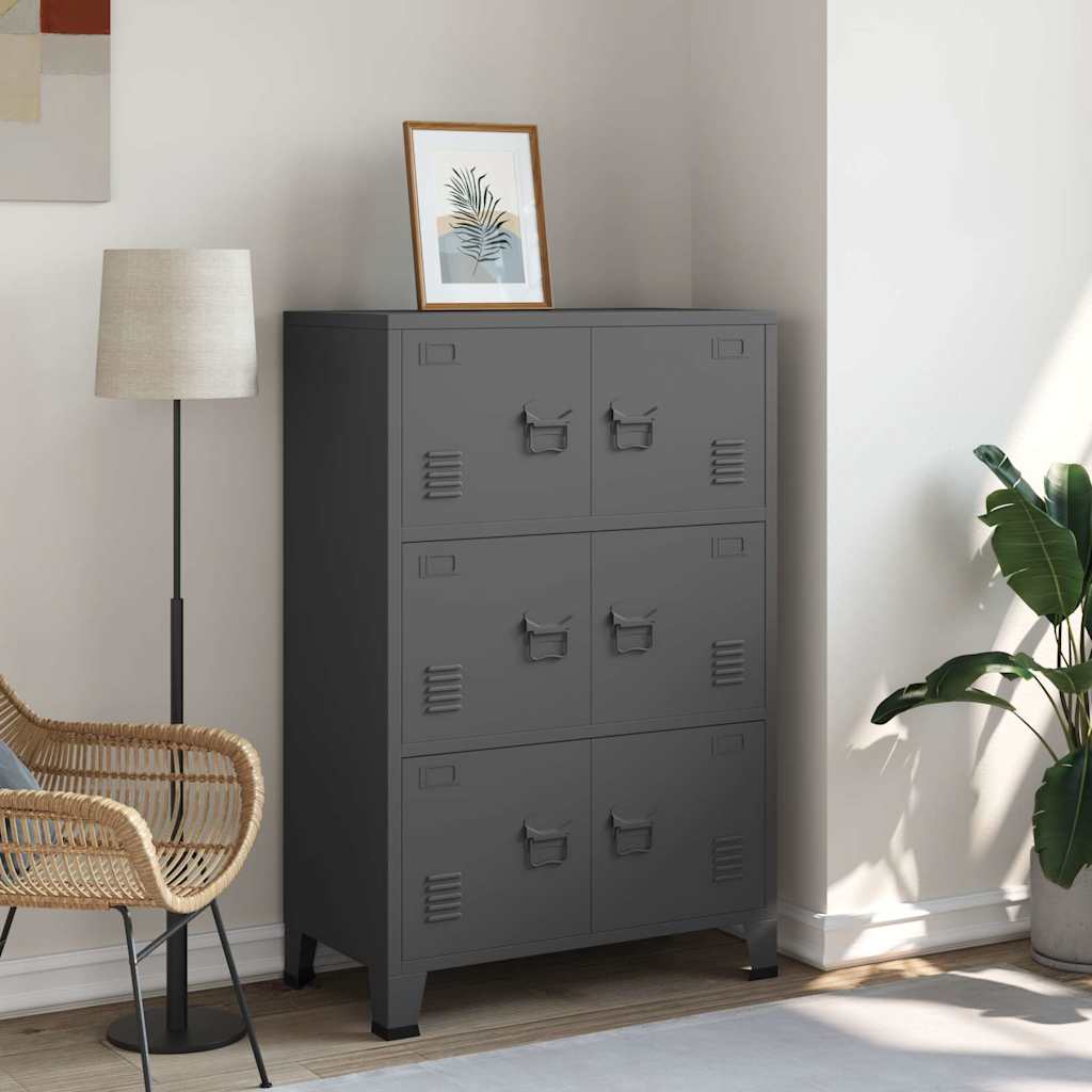 Industrial Storage Chest Anthracite 75x40x115 cm Metal