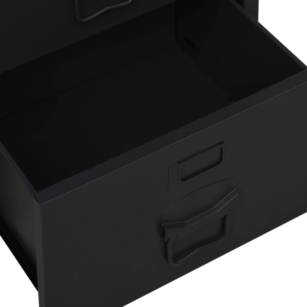 Industrial Desk with Drawers Black 105x52x75 cm Steel