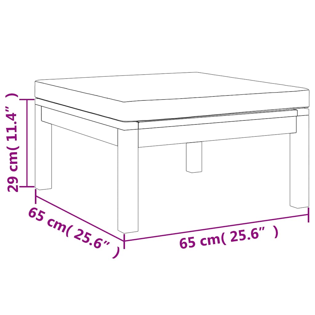 6 Piece Garden Lounge Set with Cushion Solid Acacia Wood