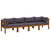 4-Seater Garden Sofa with Cushion Solid Acacia Wood