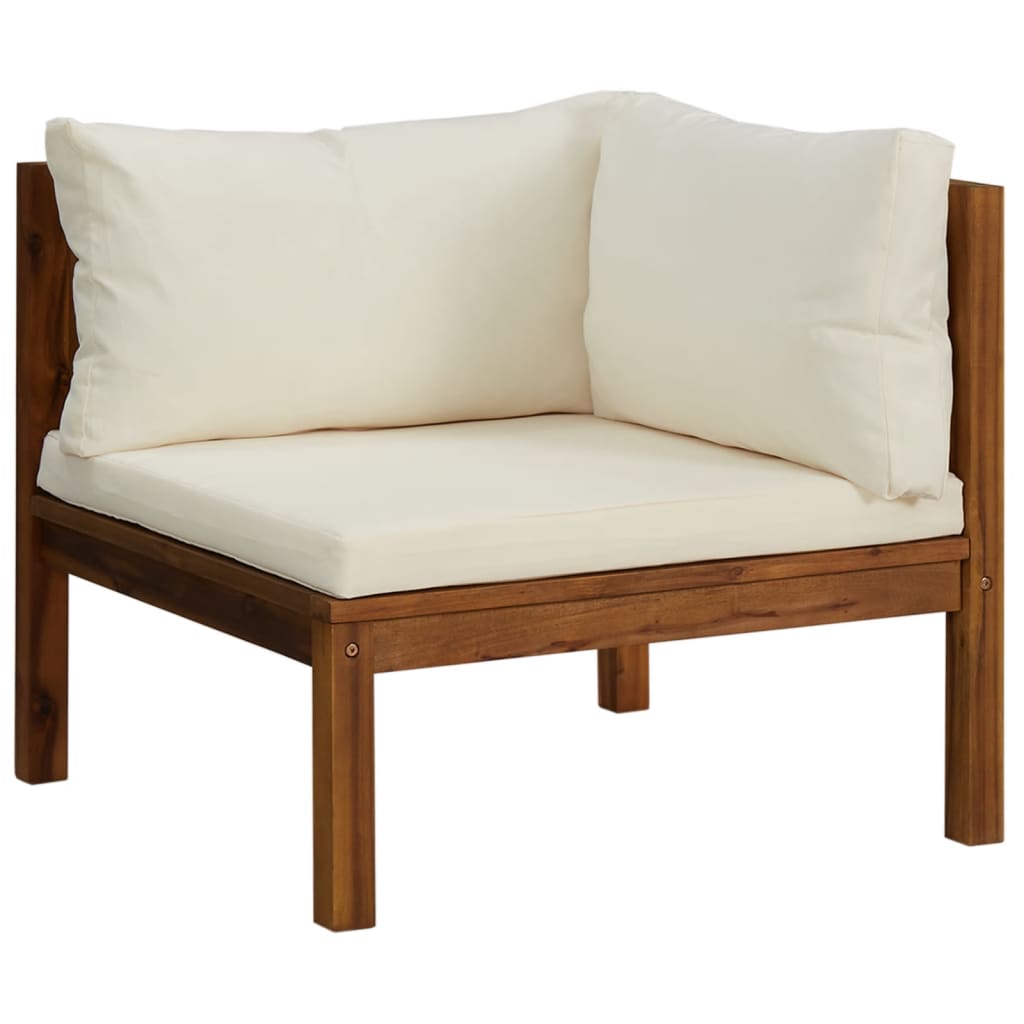 12 Piece Garden Lounge Set with Cream Cushion Solid Acacia Wood