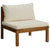 12 Piece Garden Lounge Set with Cream Cushion Solid Acacia Wood