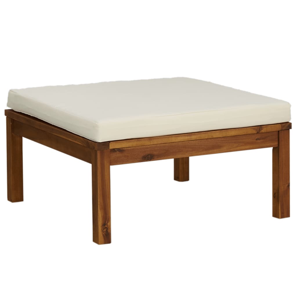 8 Piece Garden Lounge Set with Cream Cushion Solid Acacia Wood