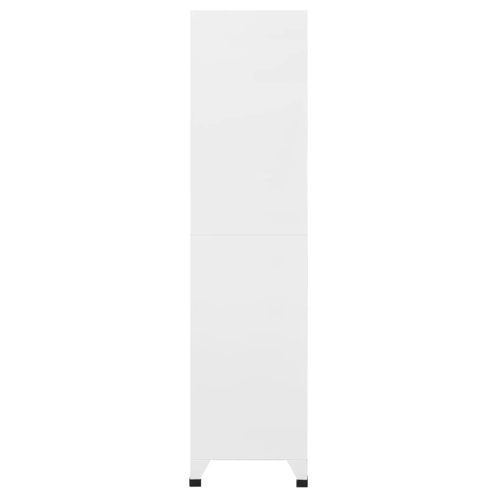 Locker Cabinet White 90x45x180 cm Steel