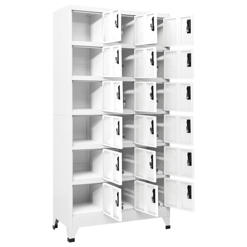 Locker Cabinet White 90x40x180 cm Steel