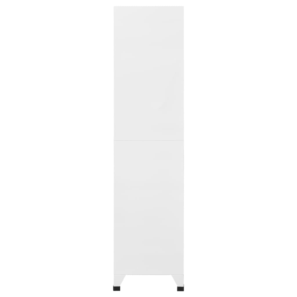 Locker Cabinet White 90x40x180 cm Steel