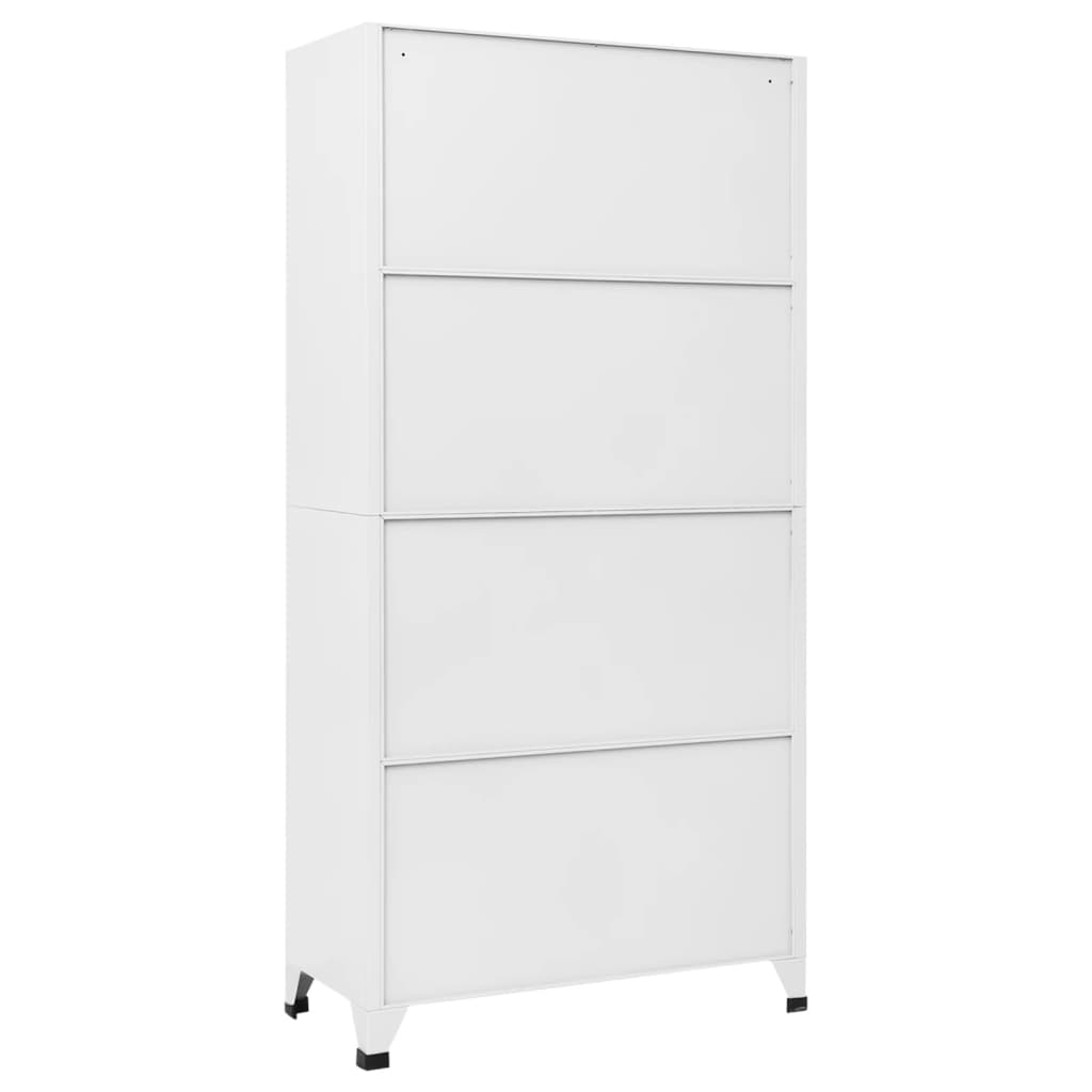 Locker Cabinet White 90x40x180 cm Steel