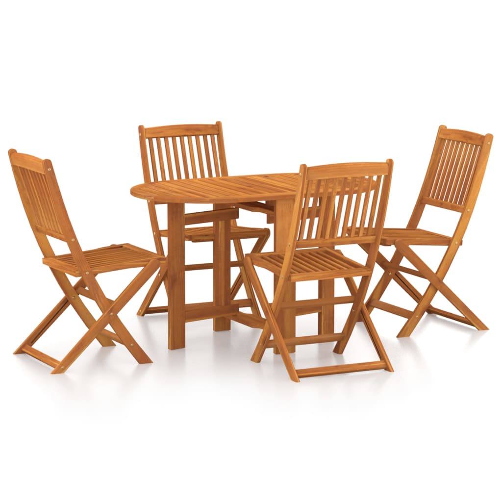 5 Piece Garden Dining Set Solid Wood Acacia