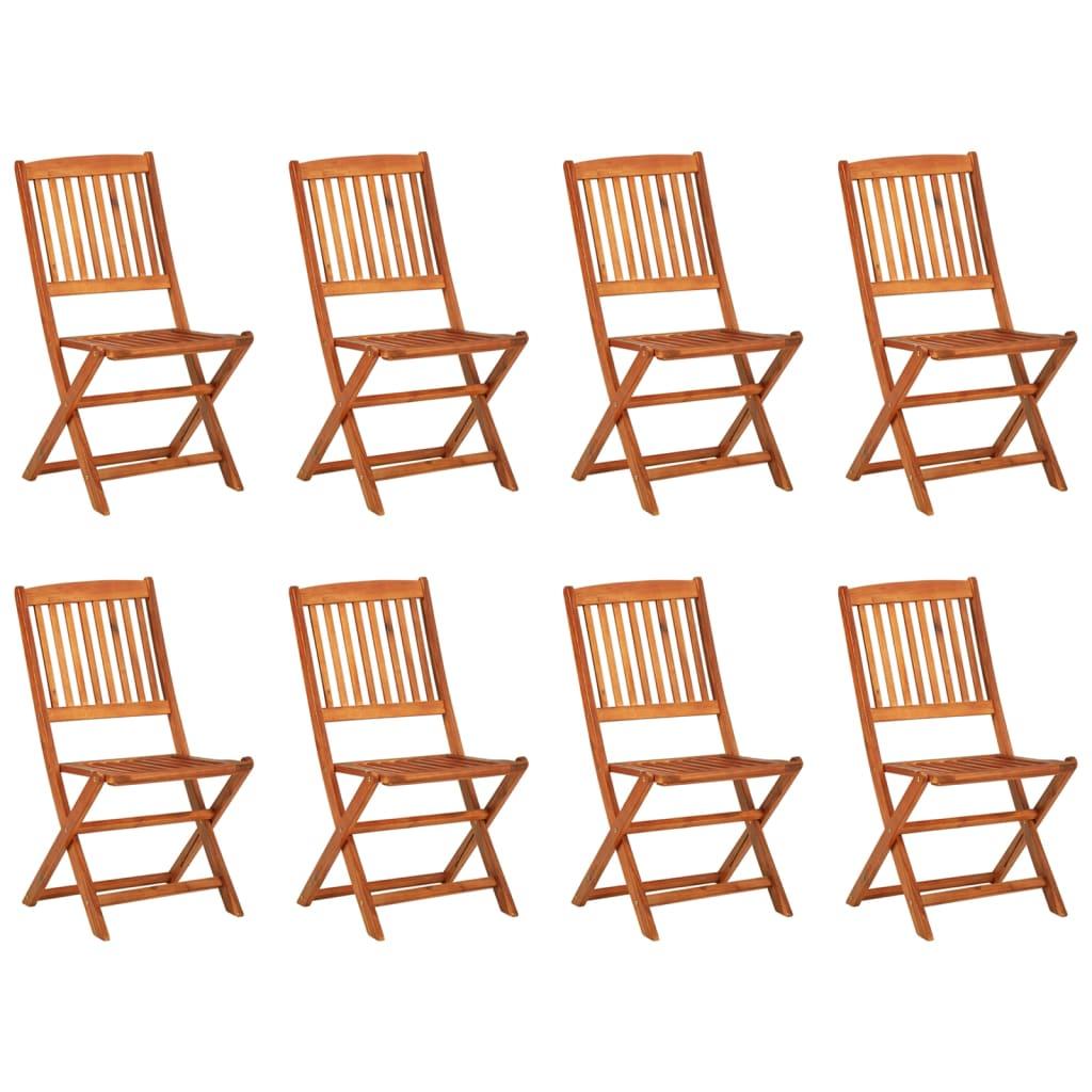 9 Piece Garden Dining Set 220x90x75 cm Solid Wood Acacia