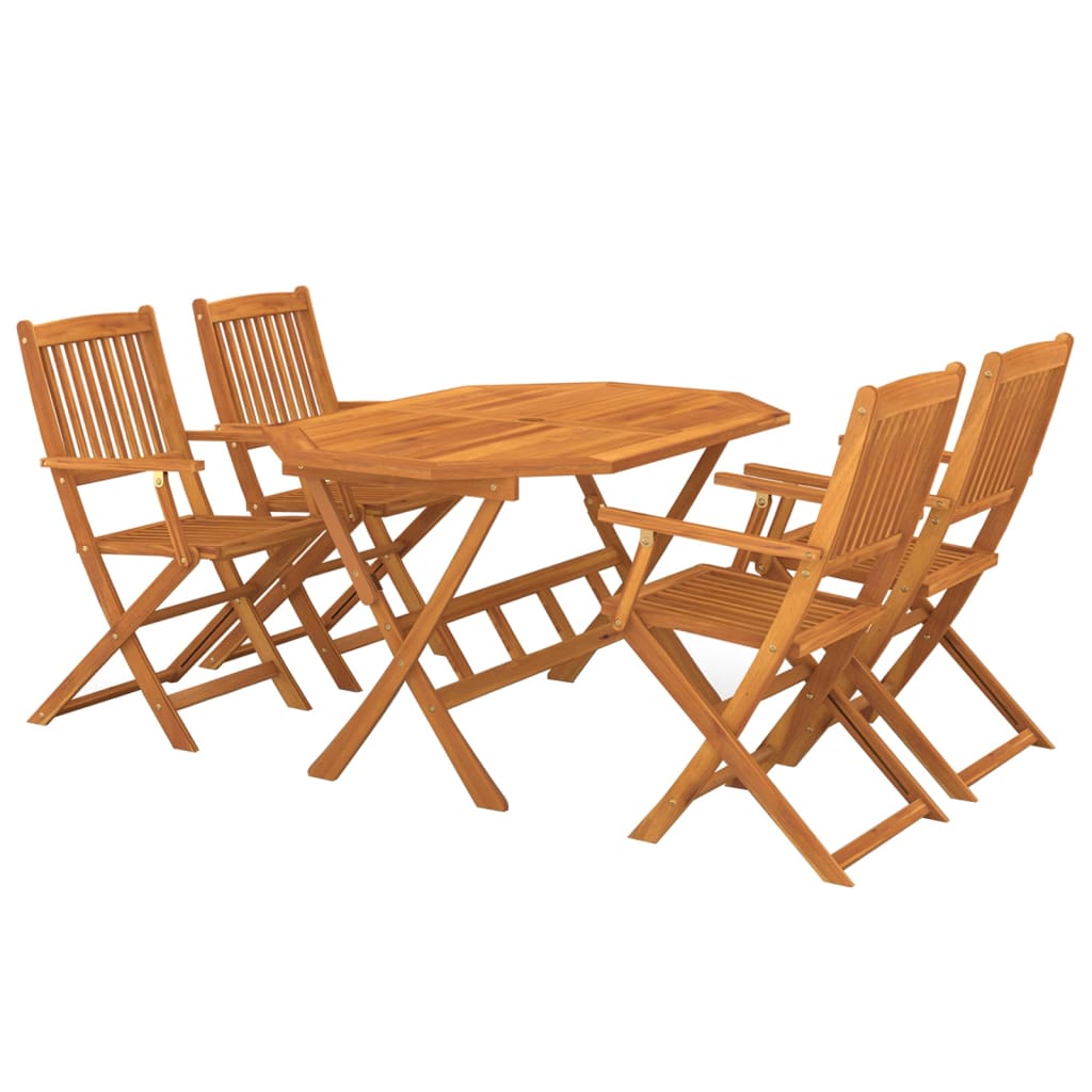 5 Piece Garden Dining Set Solid Acacia Wood