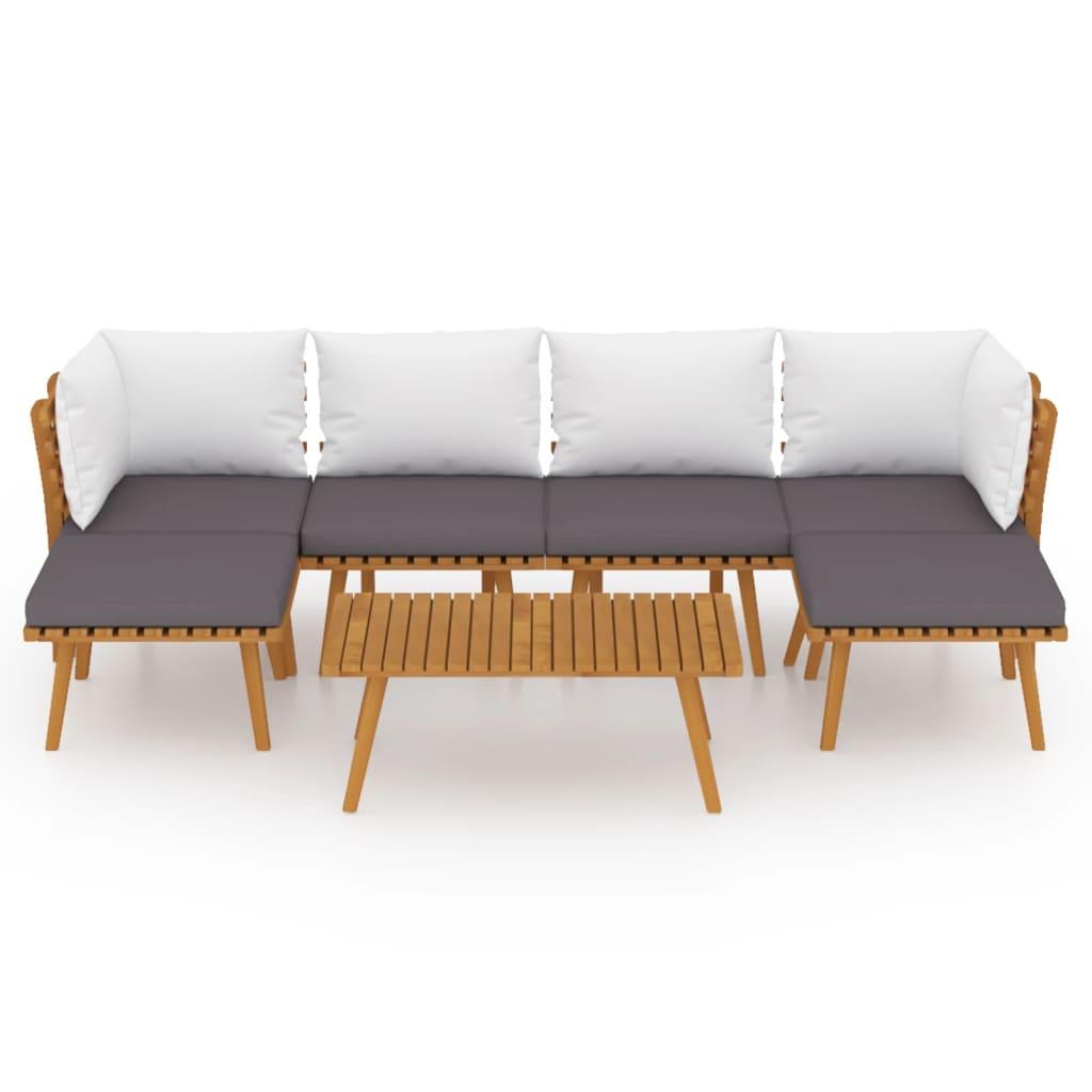 7 Piece Garden Lounge Set with Cushions Solid Wood Acacia