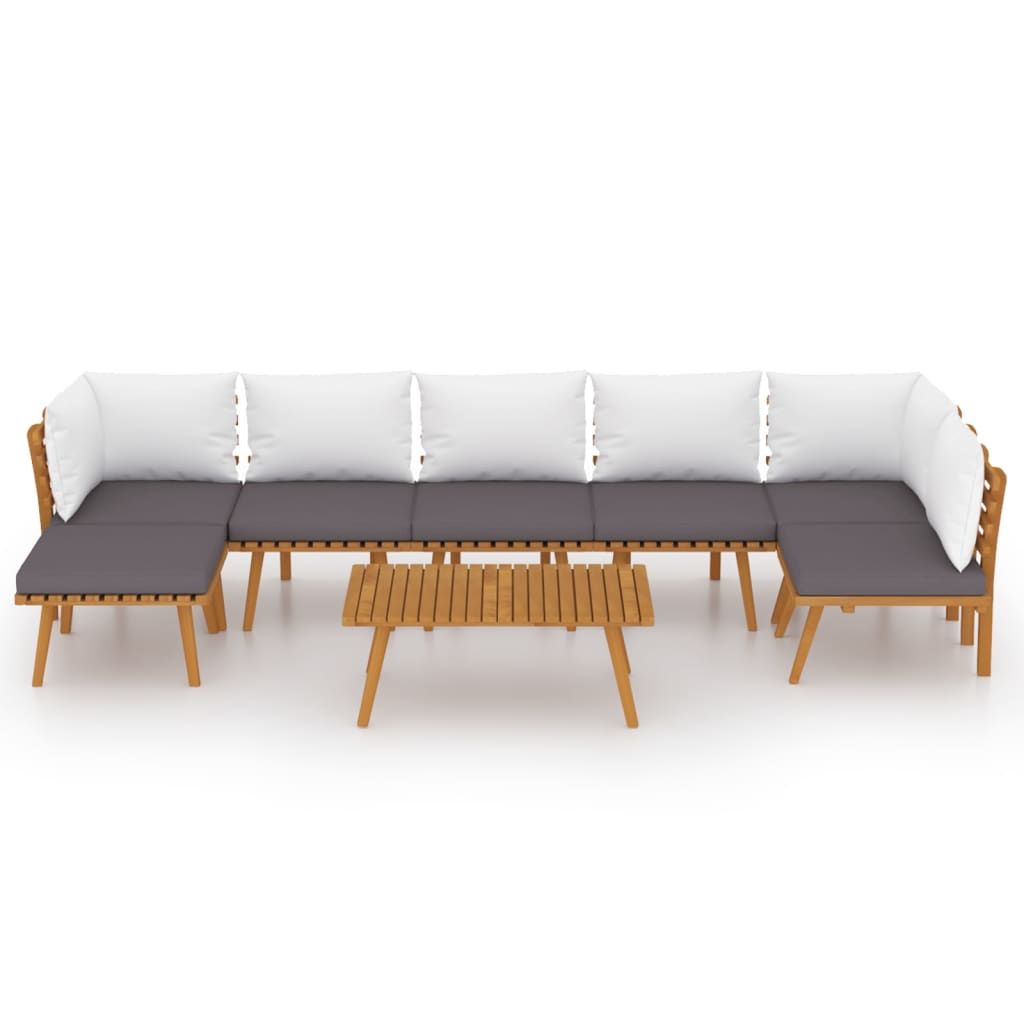 8 Piece Garden Lounge Set with Cushions Solid Wood Acacia