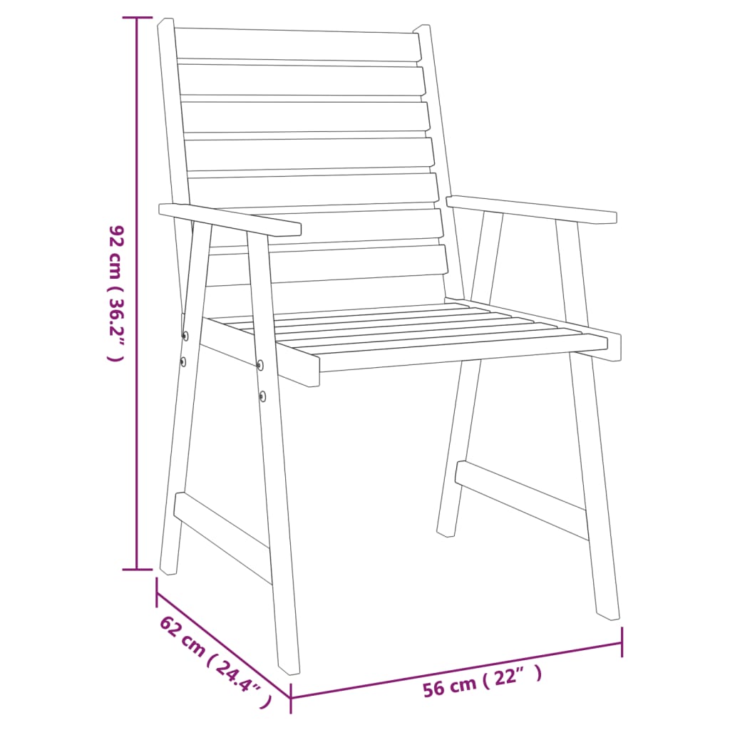 6 Piece Garden Dining Set Solid Wood Acacia