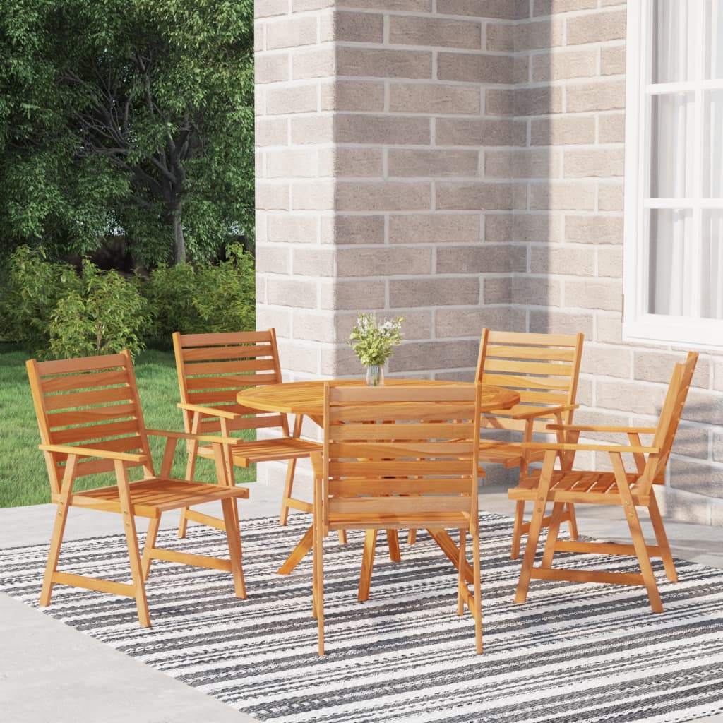 6 Piece Garden Dining Set Solid Wood Acacia