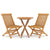 3 Piece Garden Dining Set Solid Wood Teak