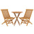 3 Piece Garden Dining Set Solid Wood Teak