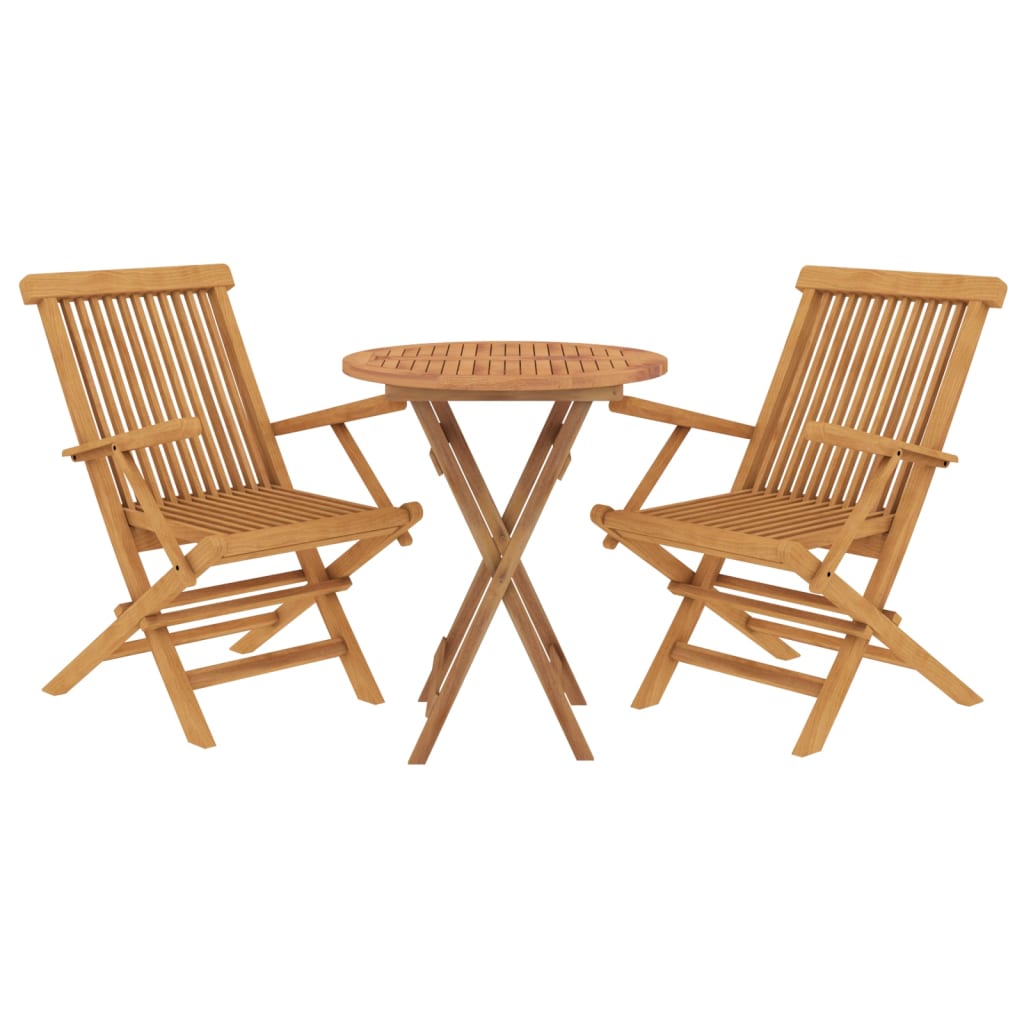 3 Piece Garden Dining Set Solid Wood Teak