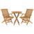 3 Piece Garden Dining Set Solid Wood Teak