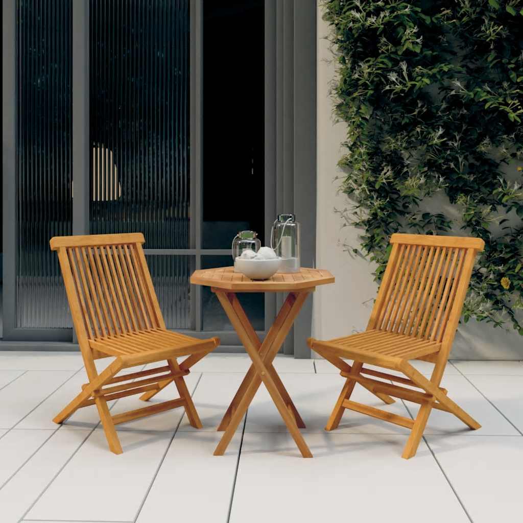 3 Piece Garden Dining Set Solid Wood Teak