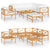 8 Piece Garden Lounge Set with Cream Cushions Solid Teak Wood