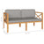 3 Piece Garden Lounge Set with Cushions Solid Wood Teak