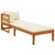 3 Piece Garden Lounge Set with Cream White Cushions Acacia Wood