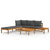 3 Piece Garden Lounge Set with Dark Grey Cushions Acacia Wood