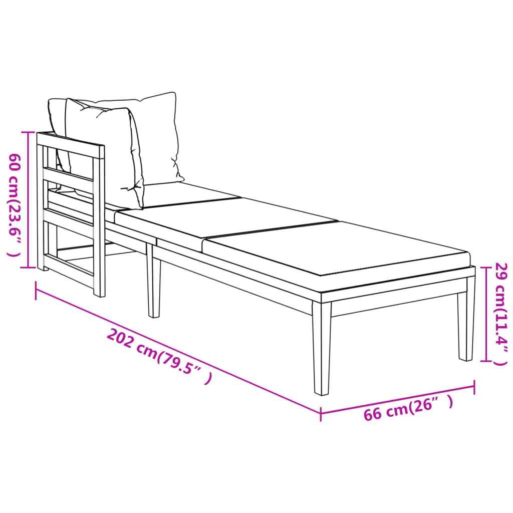 3 Piece Garden Lounge Set with Dark Grey Cushions Acacia Wood