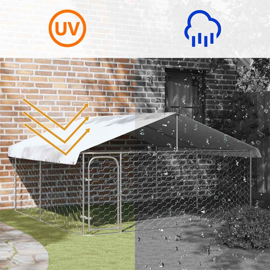 Outdoor Dog Kennel with Roof 300x300x150 cm