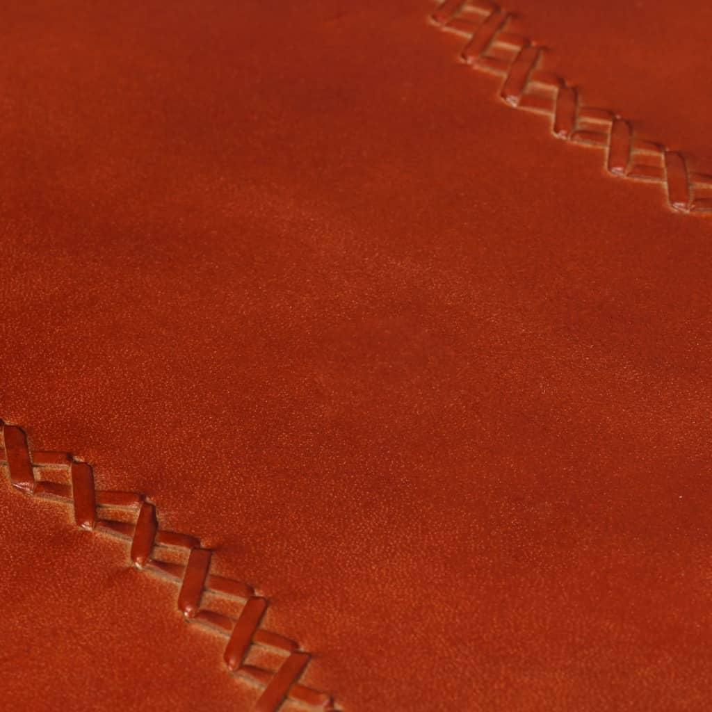 Bar Stools 2 pcs Black and Brown Real Goat Leather