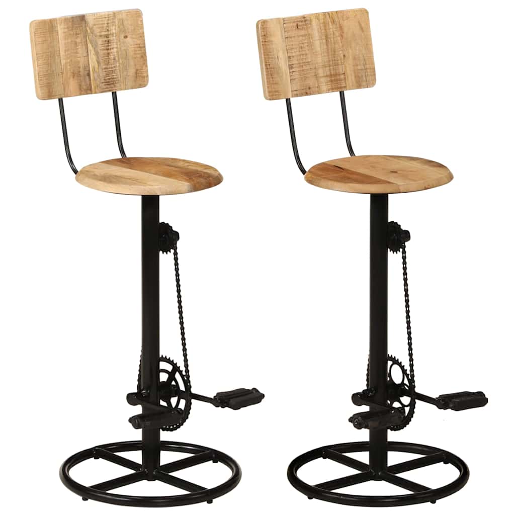 Bar Stools 2 pcs Solid Wood Mango